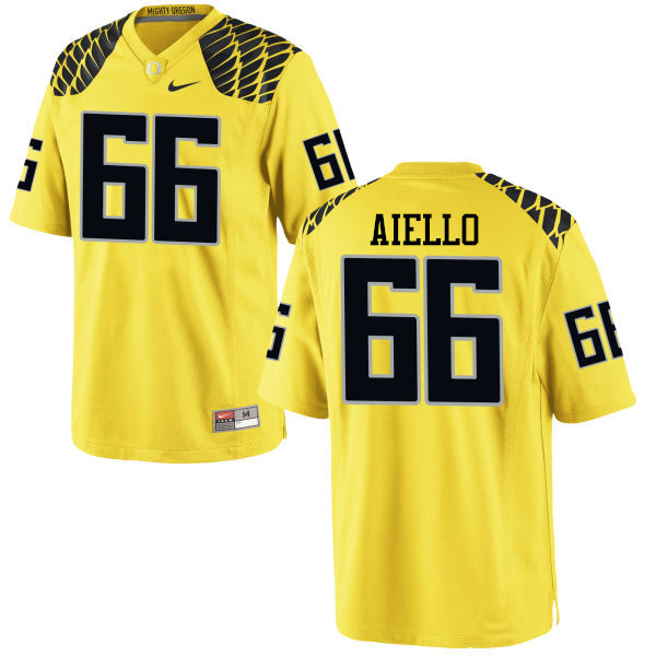 Men #66 Brady Aiello Oregon Ducks College Football Jerseys-Yellow - Click Image to Close